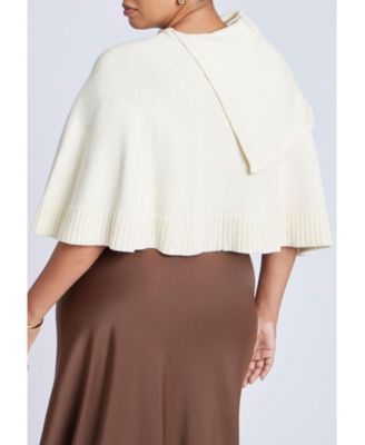 Women's Button Detail Sweater Poncho