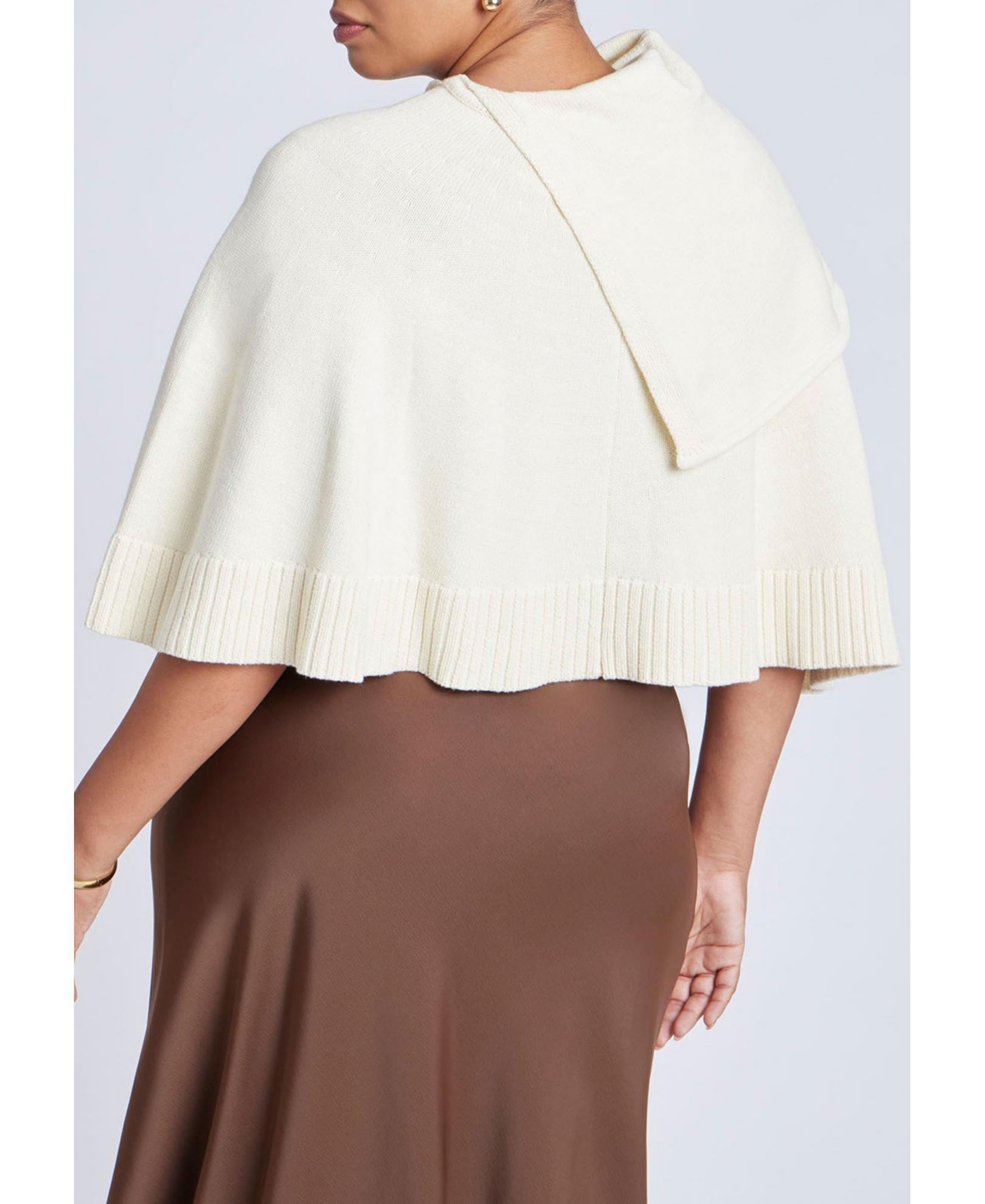 Eloquii Women's Plus Button Detail Sweater Poncho