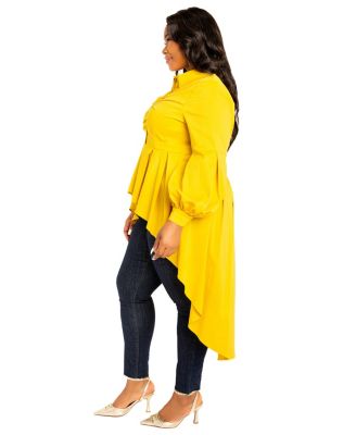 Plus Size High-low Peplum Blouse