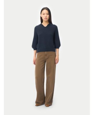 Women's Open V-Collar Polo Sweater