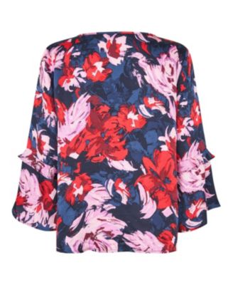 Women's MaBimelda Keyhole Detail Floral Top