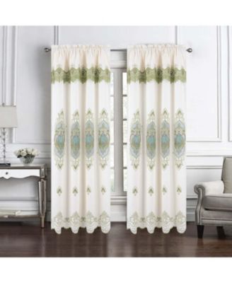 RT Designer Collection Betsy Macrame Rod Pocket Curtain Panel 52" x 84" Sage