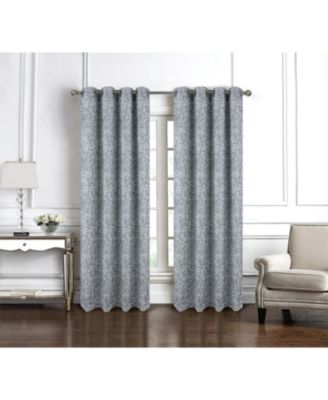 RT Designer Collection Cambridge Jacquard Luxurious Decorative Grommet Curtain Panel 54" x 90" Silver