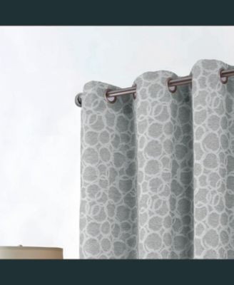 RT Designer Collection Jasper Lurex Jacquard 2 Pack Grommet Curtain Panel 36" x 84" Silver