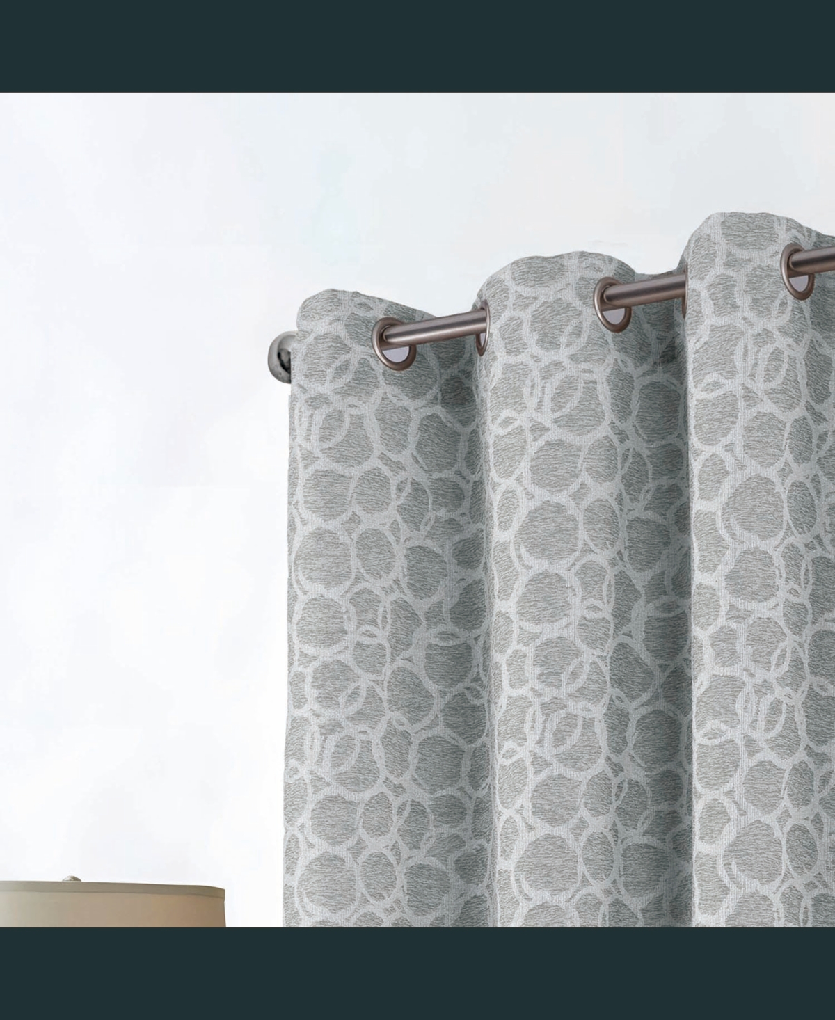 Rt Designer Collection Jasper Lurex Jacquard 2 Pack Grommet Curtain Panel 36" x 84" Silver