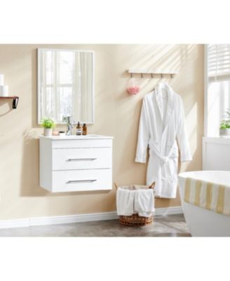 24" White Gloss Wall-Mount Vanity: Soft-Close