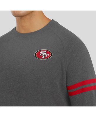 Men's Dark Heather Gray San Francisco 49ers Players Lounge Raglan Tri-Blend Sweatshirt