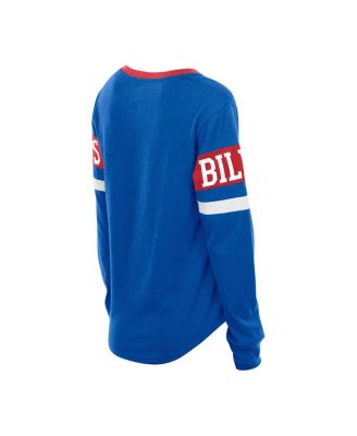 Women's Royal Buffalo Bills Throwback Lace-Up Long-Sleeve T-Shirt