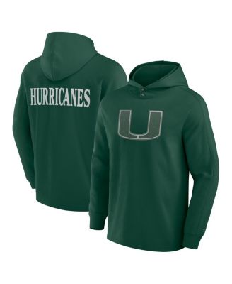 Fanatics - Men's Green Miami Hurricanes Blaze Tri-Blend Pullover Hoodie