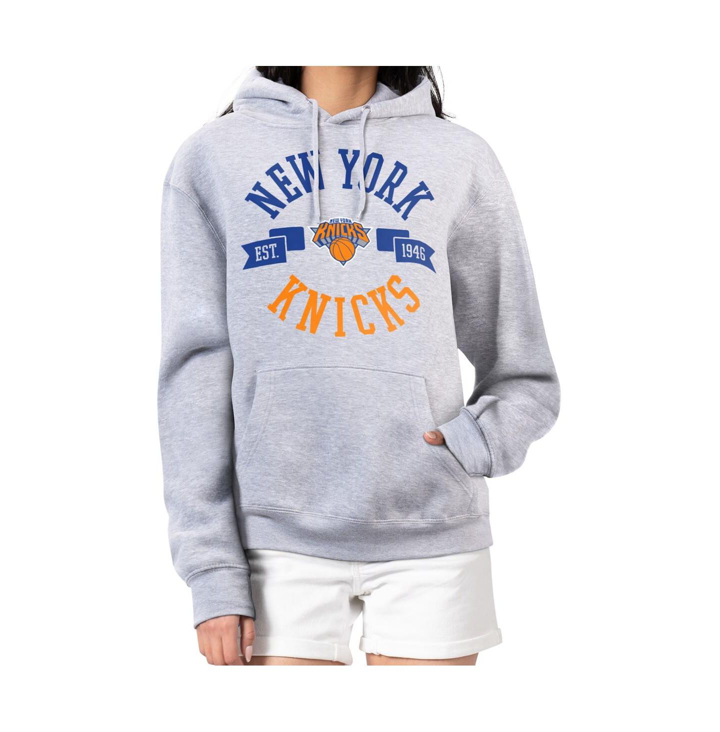 Женское худи G-III 4Her by Carl Banks Heather Gray New York Knicks City Pullover — фото 1