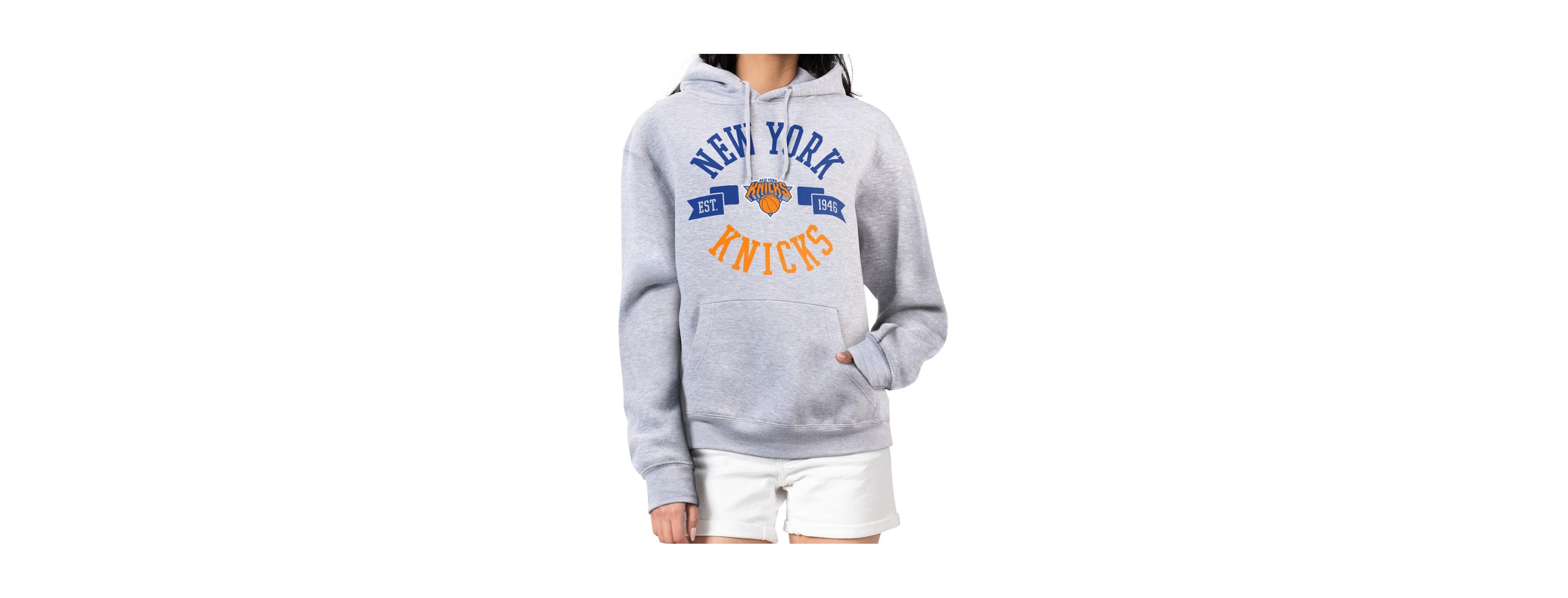 Women's Heather Gray New York Knicks City Pullover Hoodie