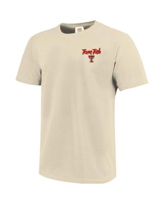 Men's Image One Natural Texas Tech Red Raiders Comfort Colors Hand-Drawn Campus Stack T-Shirt