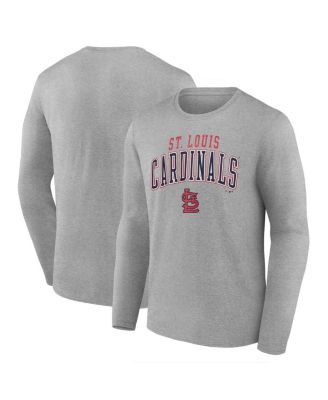 Fanatics - Men's Heather Gray St. Louis Cardinals Iconic Logo Long Sleeve T-Shirt