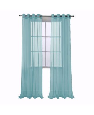 Cara One Sheer Grommet Light Filtering Curtain Panel 54" x 90" Aqua