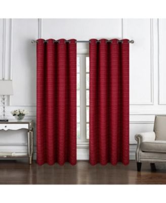 RT Designer Collection Kensington Jacquard Foam Backed Luxurious Decorative Grommet Curtain Panel 54" x 95" Red