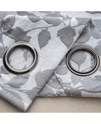 RT Designer Collection Brent Jacquard Luxurious Decorative Grommet Curtain Panel 54" x 84" Silver