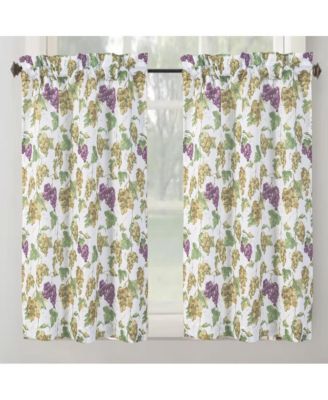 RT Designer's Collection Tribeca Grapes Printed Slub 3 Pieces Kitchen Curtain