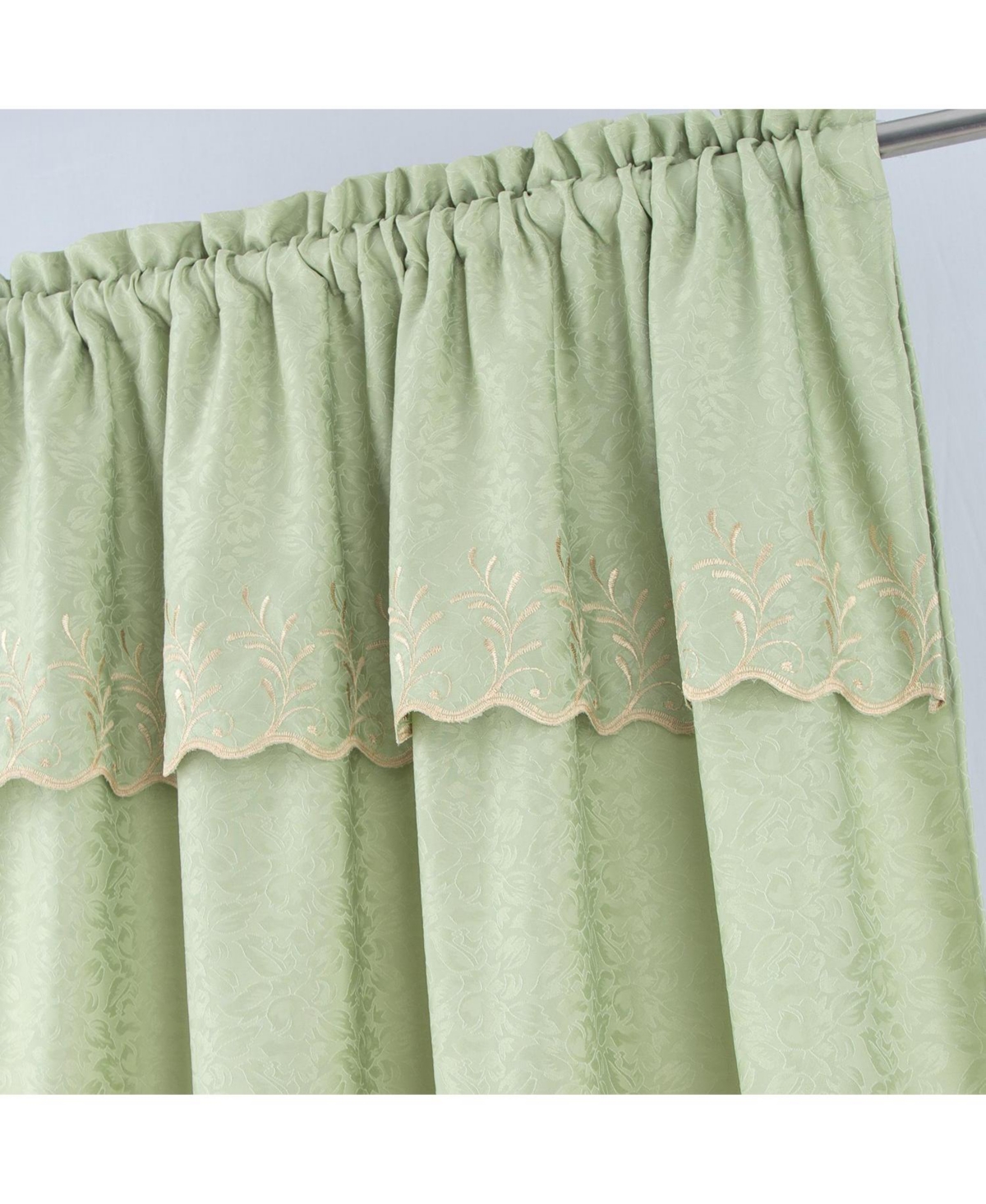 Rt Designer Collection Antonia Macrame Luxurious Decorative Rod Pocket Curtain Panel 54" x 84" Sage