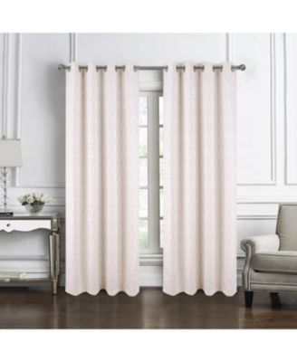 RT Designer Collection Cubix Jacquard Grommet Luxurious Modern Design Curtain Panel 54" x 84" Silver