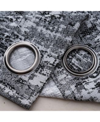 RT Designer Collection Cambridge Jacquard Luxurious Decorative Grommet Curtain Panel 54" x 90" Charcoal
