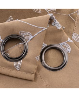 RT Designer Collection Lilian 2 Pack Embroidered Blackout Luxurious Decorative Grommet Curtain Panel 36" x 84" Taupe