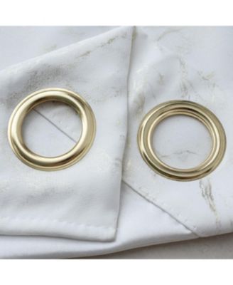 RT Designer Collection Heidi Halo Foil Blackout Luxurious Decorative Grommet Curtain Panel 54" x 90" White