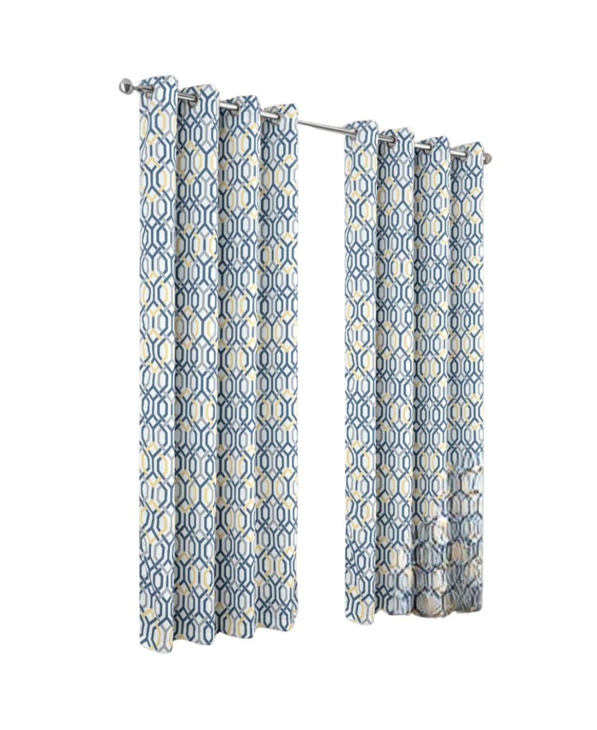 Rt Designer Collection Rory Printed Blackout Luxurious Decorative Grommet Curtain Panel 54" x 90" Yellow