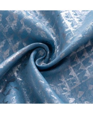 RT Designer Collection Hailey Halo Foil Blackout Grommet Curtain Panel 52" x 90" Wedgewood