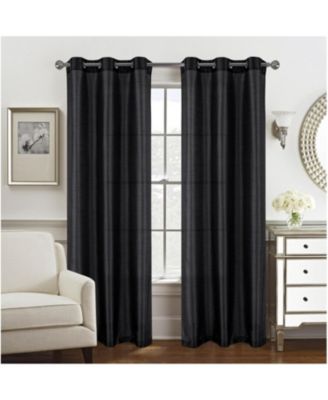 RT Designer Collection Nancy Grommet Luxurious Modern Design Curtain Panel 54" x 95" Black
