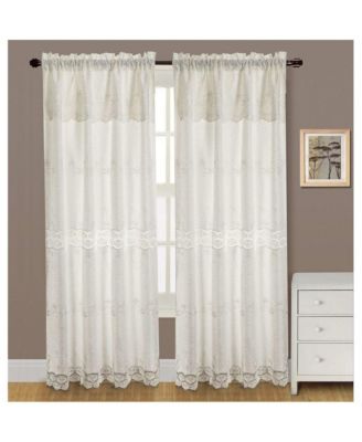 Alisa Macrame Rod Pocket Window Room Darkening Panel 54" x 84" White