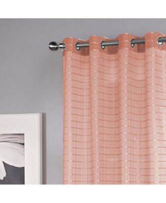 Wanda Box Voile Light Filtering One Grommet Curtain Panel 54" x 90" Blush