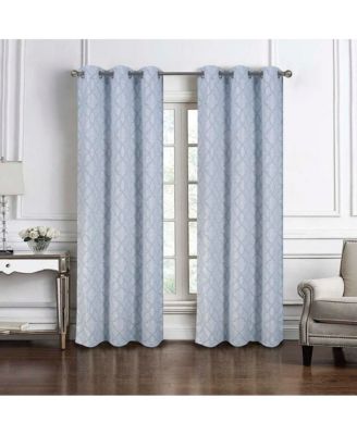 Brookfield Jacquard High Quality Light Filtering Grommet Curtain Panel 54" x 90" Dark Blue