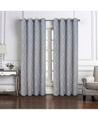 Brookfield Jacquard High Quality Light Filtering Grommet Curtain Panel 54" x 84" Silver