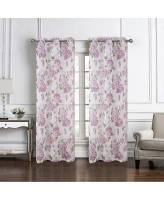 Ellie Doily Grommet Light Filtering Window Curtain Panel for Bedroom 54" x 95" Lilac