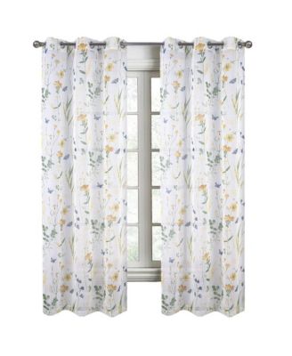 Kelce Doily Grommet Light Filtering Window Curtains for Bedroom 54" x 90" Rose