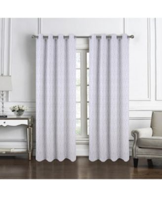 RT Designer Collection Cubix Jacquard Grommet Luxurious Modern Design Curtain Panel 54" x 84" Beige