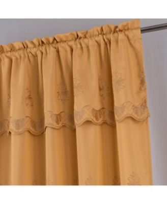 Donna Macrame Construction 3" Rod Pocket Curtain Panel 54" x 90" Gold