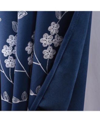 RT Designer Collection Lilian Embroidered Blackout Luxurious Decorative Grommet Curtain Panel