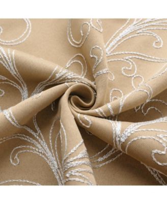 RT Designer Collection Kimber 2 Pack Embroidered Blackout Luxurious Decorative Grommet Curtain Panel 36" x 84" Taupe