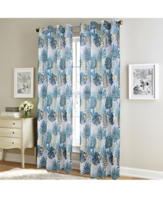 RT Designer Collection Fern Foil Printed Doily Luxurious Decorative Grommet Curtain Panel 54" x 90" Green