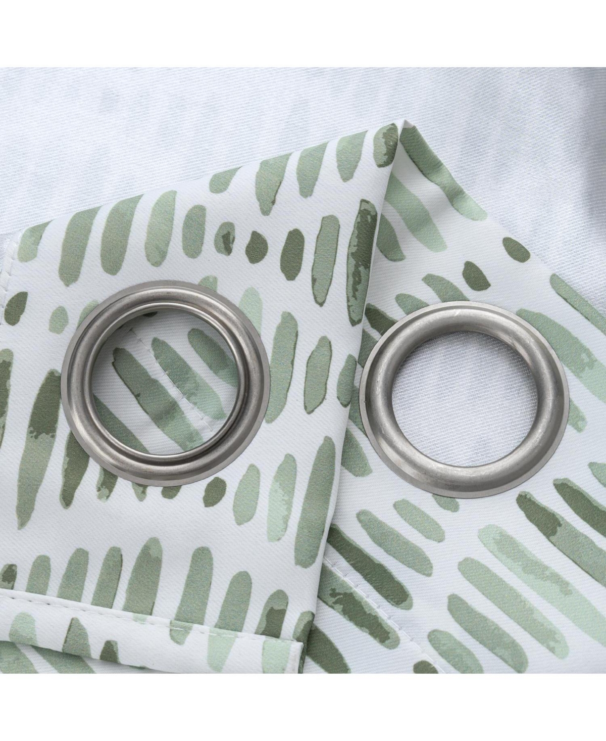 Rt Designer Collection Justice Printed Blackout Luxurious Decorative Grommet Curtain Panel 54" x 95" Sage