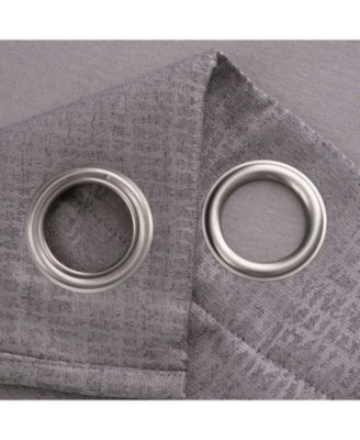 RT Designer Collection Demi Lux Jacquard Blackout Grommet Curtain Panel 52" x 84" Charcoal
