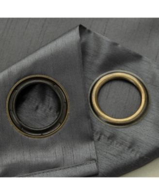 RT Designer Collection Nancy Grommet Luxurious Modern Design Curtain Panel 54" x 95" Charcoal