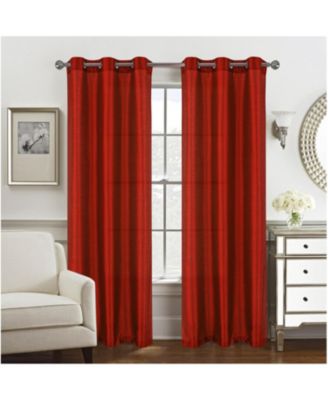 RT Designer Collection Nancy Grommet Luxurious Modern Design Curtain Panel 54" x 95" Red