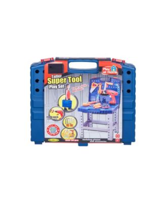 Kids Workbench, 56 PCS Tool Bench with Electric Drill & Realistic Tools, Pretend Construction Playset for Boys & Girls Age 3+