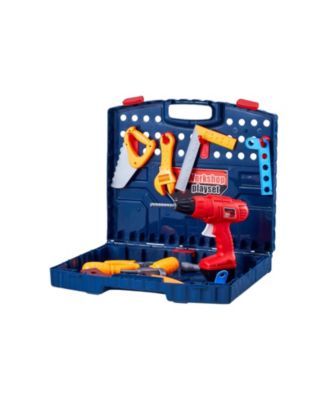 Kids Workbench, 56 PCS Tool Bench with Electric Drill & Realistic Tools, Pretend Construction Playset for Boys & Girls Age 3+