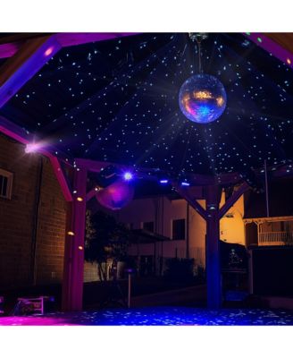 12" Large Disco Ball with Motor and Lights 6RPM Rotator & 2PCS 3W RGB Spotlights for 70s 80s Party DJ Bands Studio Event