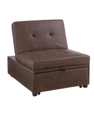 Boone Sofa Bed, Brown Faux Leather
