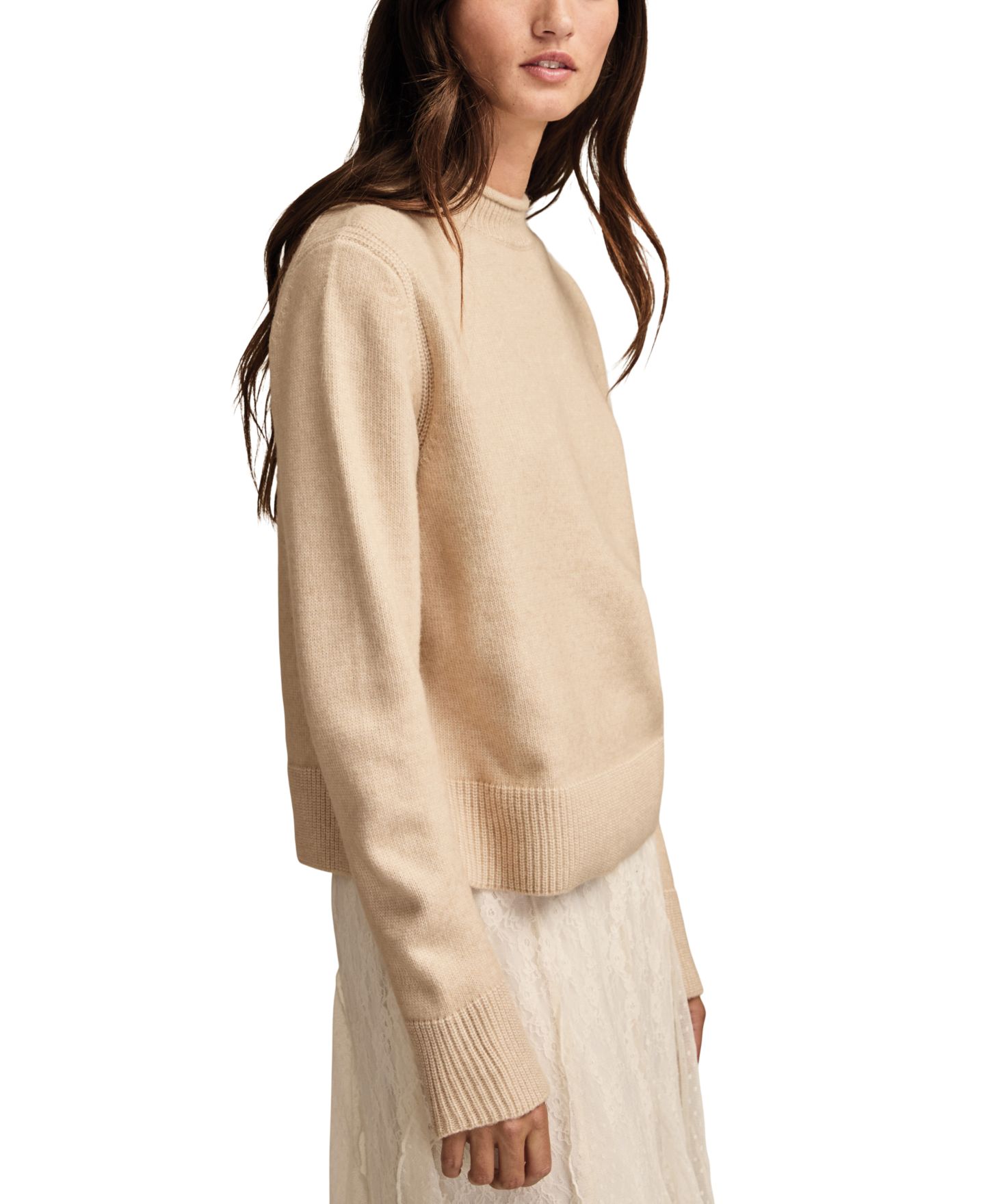 Женский свитер Lucky Brand Cloud Soft Roll Neck, цвет: Овсяное молоко — фото 3