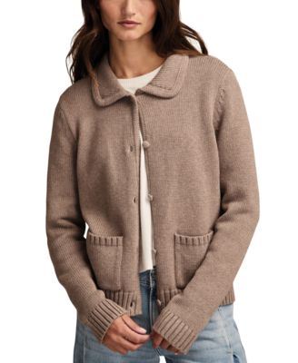 Lucky Brand - Women's Collared Button-Up Cardigan Sweater